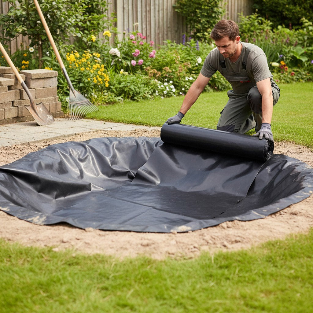 Professional LDPE Pond Liner with Free Underlay 40-Year Guarantee – Strong, Flexible & UV-Stable for All Pond Types