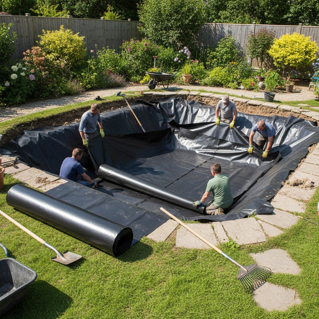 Heavy Duty LDPE Pond Liner Extra Thick 0.35mm With 25Year Guarantee