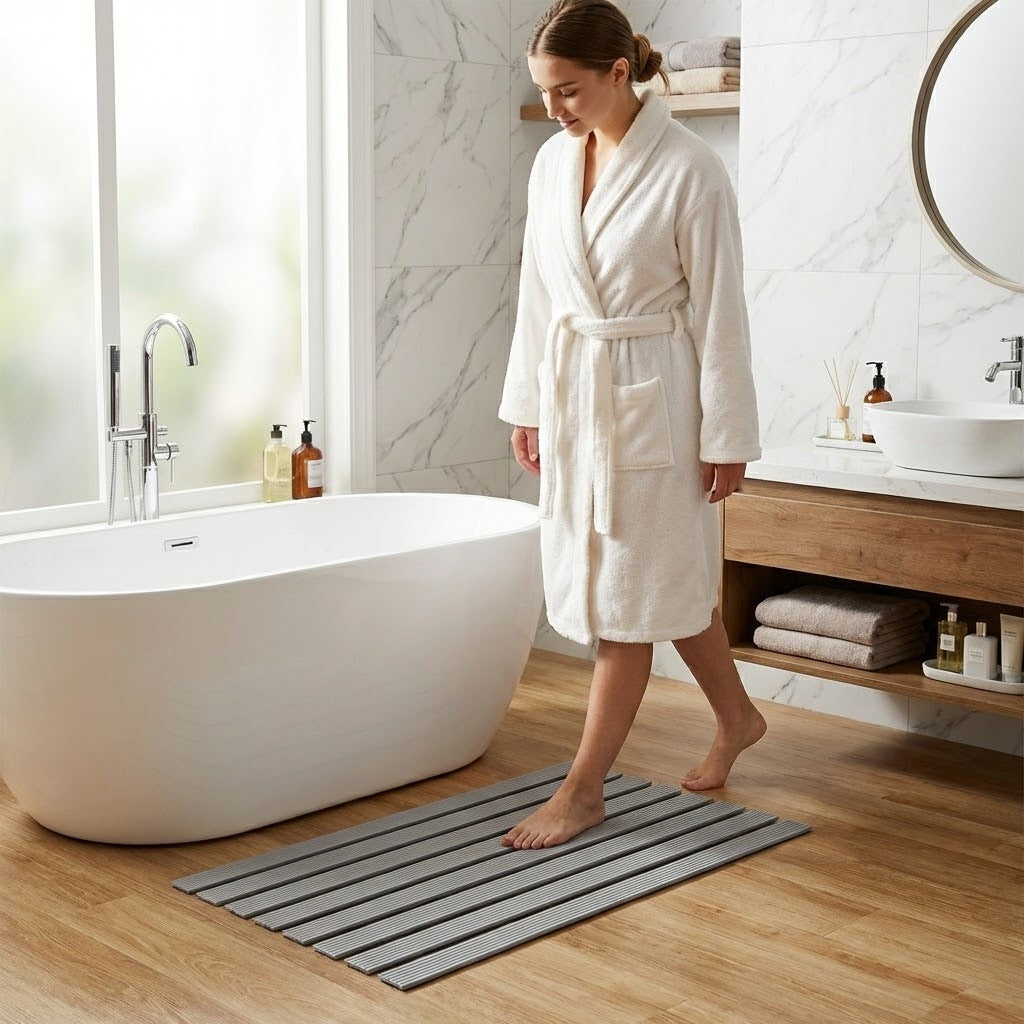 Premium Non-Slip PVC Duckboard Shower Mat - 61cm x 25cm for Safety and Comfort in Bathrooms, Spas, and Pools