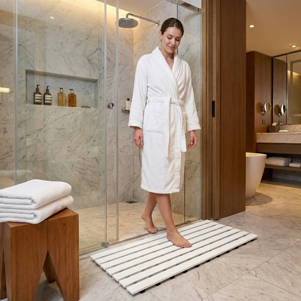 Premium Non-Slip PVC Duckboard Shower Mat - 61cm x 25cm for Safety and Comfort in Bathrooms, Spas, and Pools