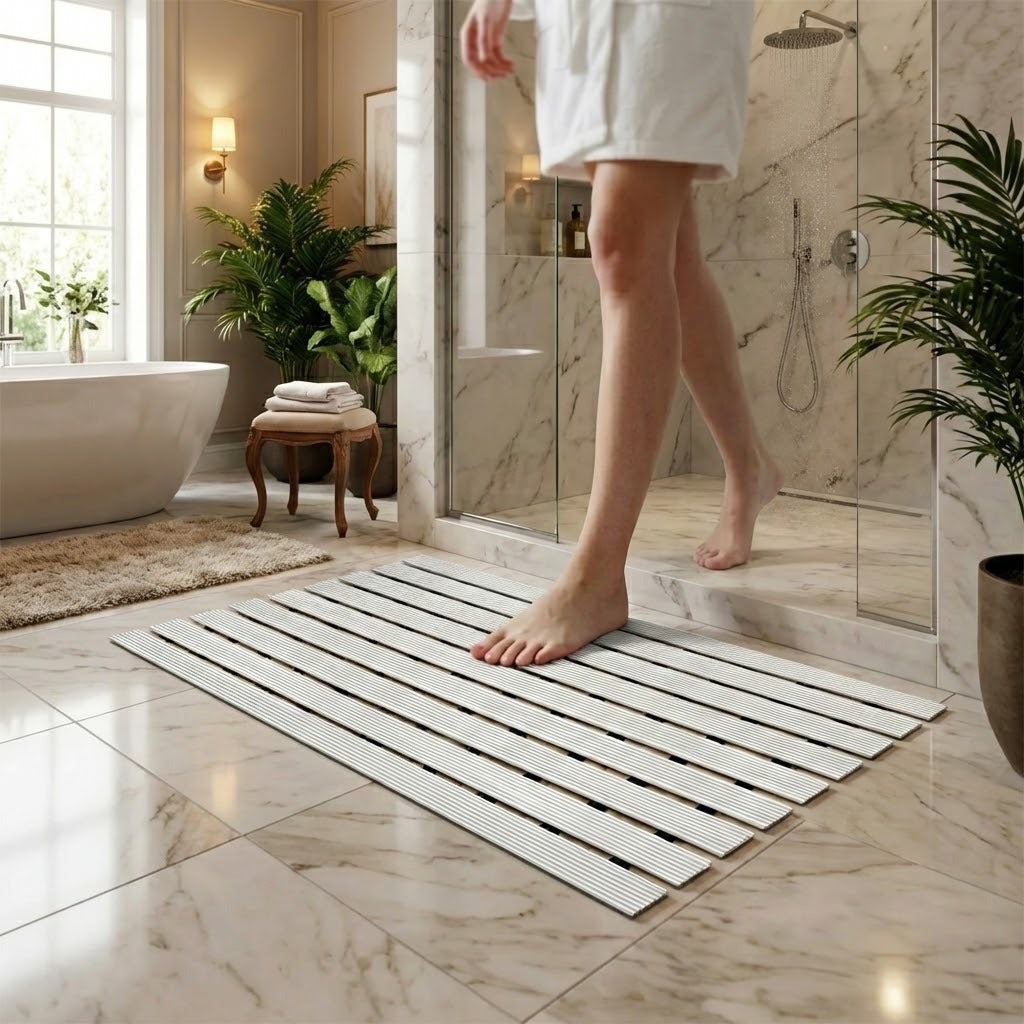 Premium Non-Slip PVC Duckboard Shower Mat - 61cm x 25cm for Safety and Comfort in Bathrooms, Spas, and Pools