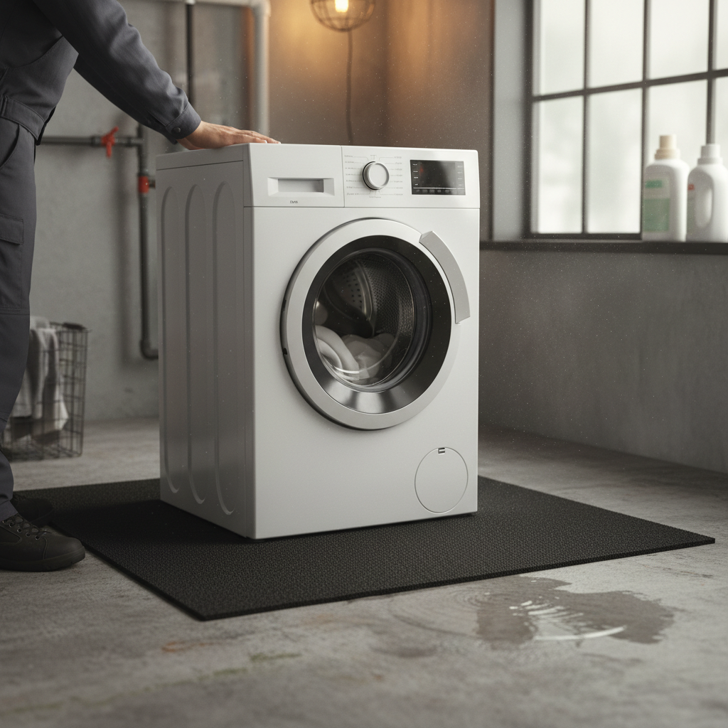 Premium Heavy Duty Anti-Vibration Noise Reducing Rubber Mat 60cm x 60cm for Washing Machines and General Machinery