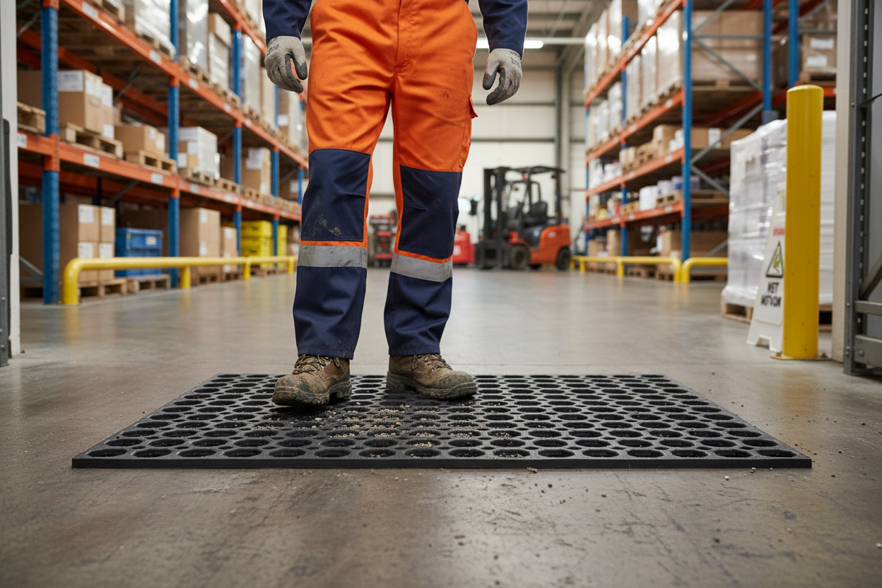 Premium Heavy Duty Non-Slip Rubber Ring Entrance Doormat - Eco-Friendly and Water-Resistant with Elegant Honeycomb Design