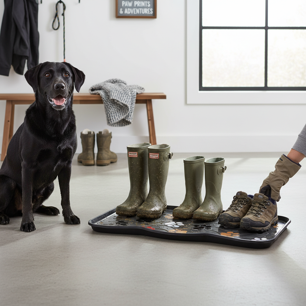Premium Multi-Purpose Boot Tray with Raised Edge, Easy to Clean, 75cm x 38cm Size for Indoor and Outdoor Use