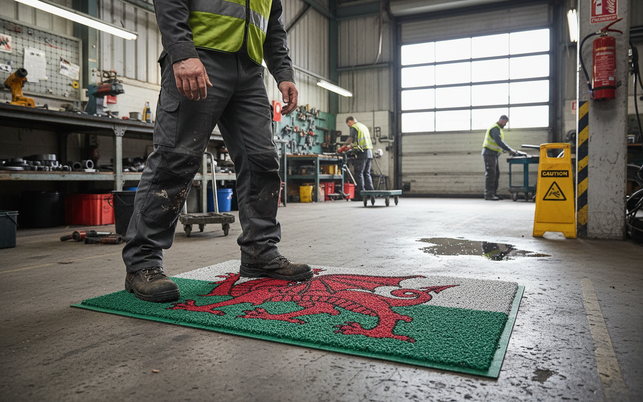 Premium High-Performance Door Mat with Red Dragon Design and Durable Vinyl Construction for Home and Business Use