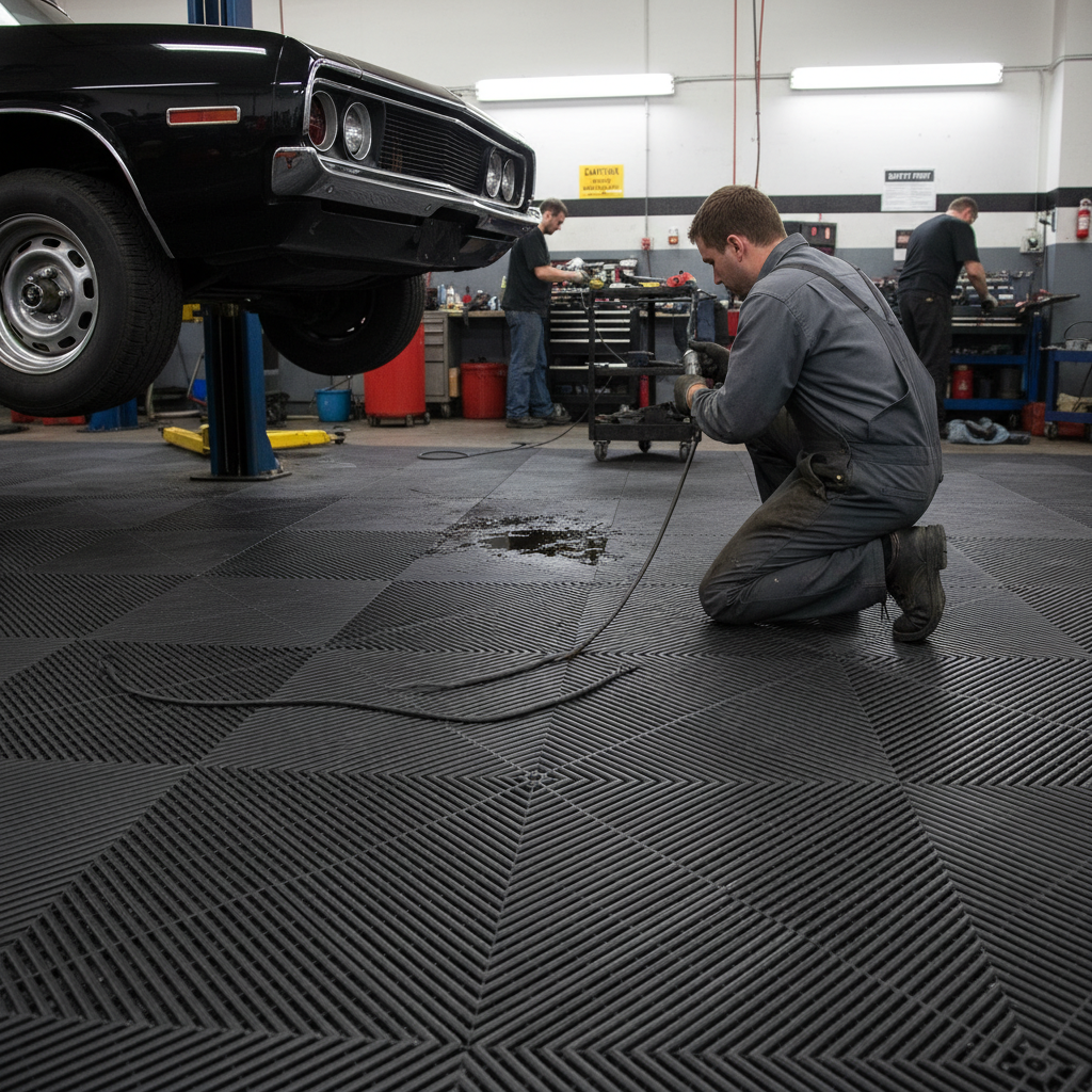 Professional Modular Interlocking Ribbed Floor Tiles - Heavy Duty, Non-Slip, Self-Draining with Customizable Colors