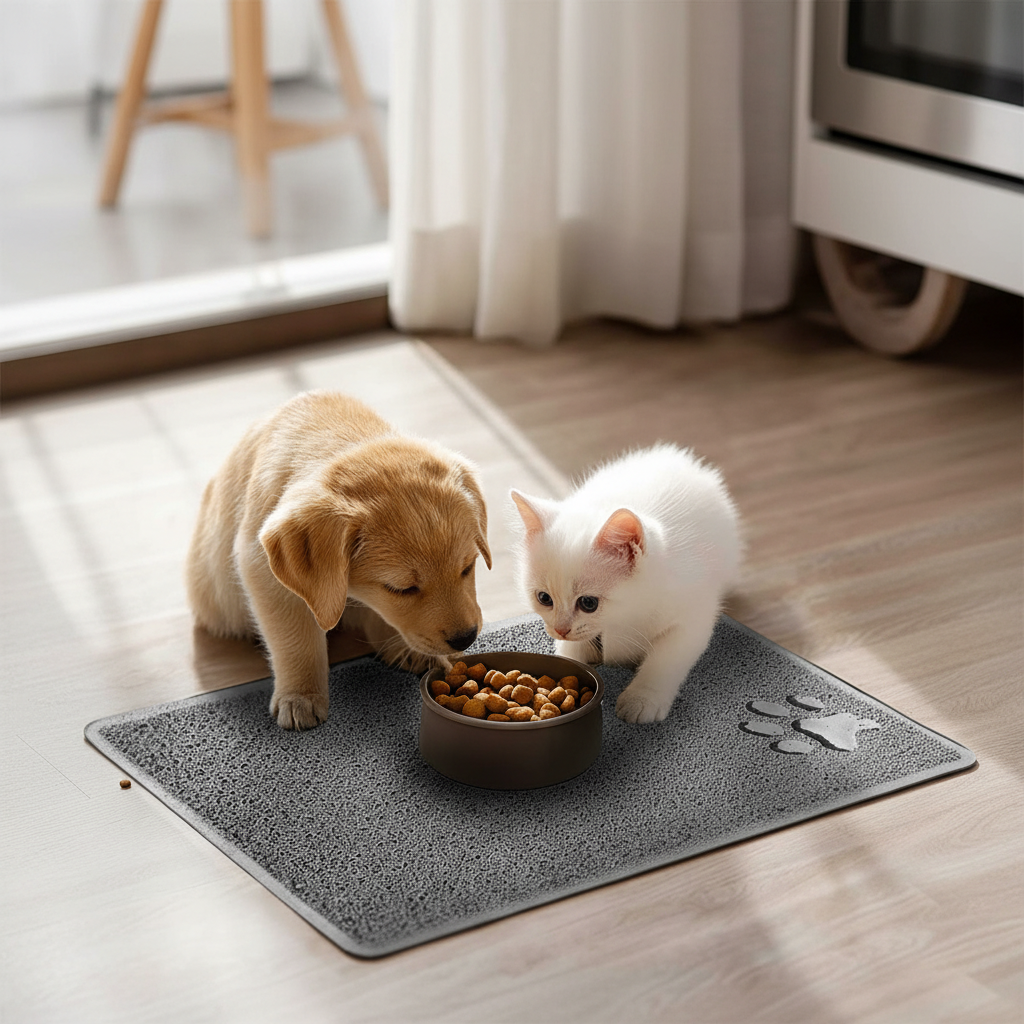 Premium Mini Paw Pet Feeding Mat 60x40 cm - Non-Slip, Easy to Clean, Durable Design