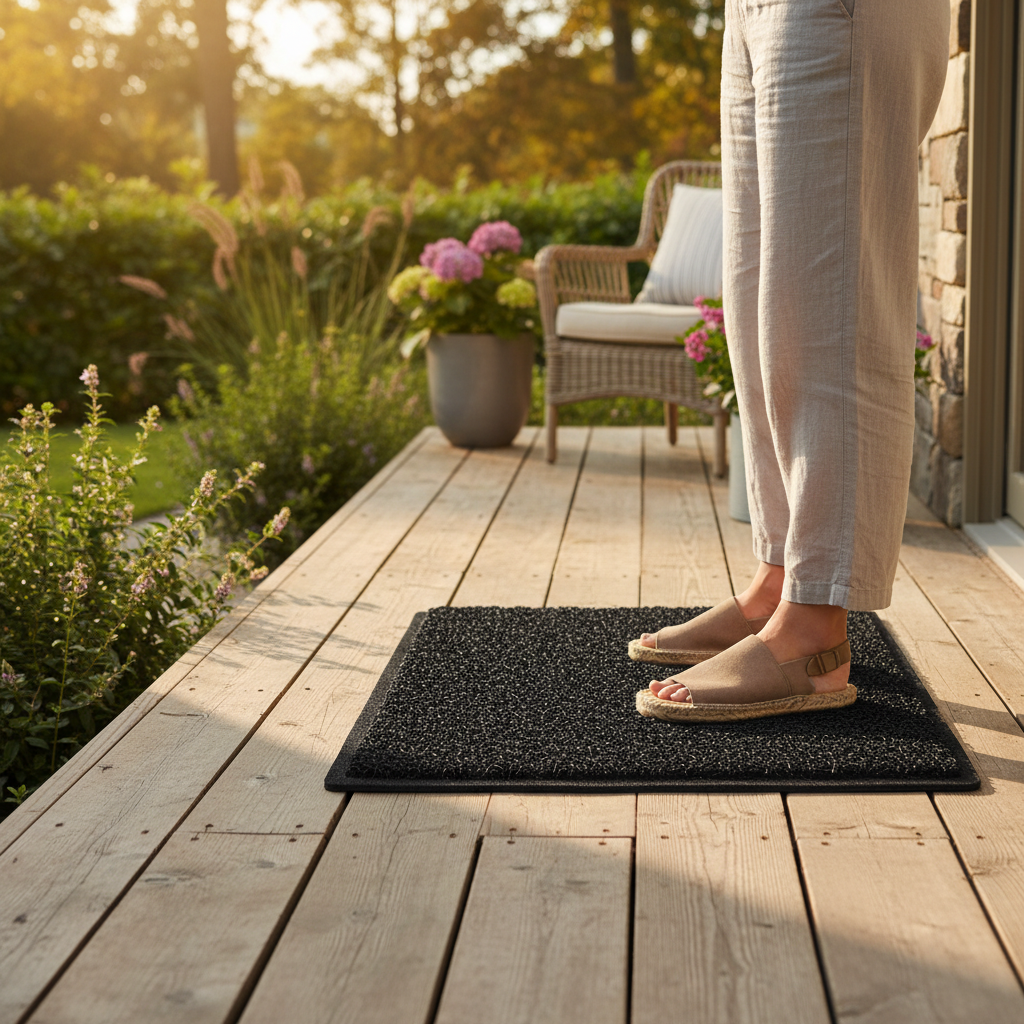 Premium Indoor/Outdoor Spaghetti Doormat with Non-Slip Backing, Easy to Clean, and Fading Resistant - Multiple Sizes Available