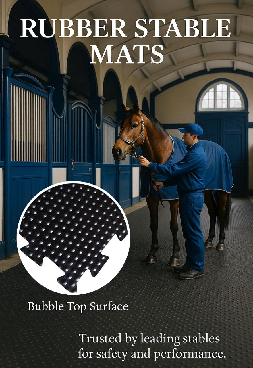 Rubber Bubbletop Stable Matting - Durable Natural Rubber Horse Mats for Comfort, Insulation, and Easy Maintenance - Ideal for Hooved Animals