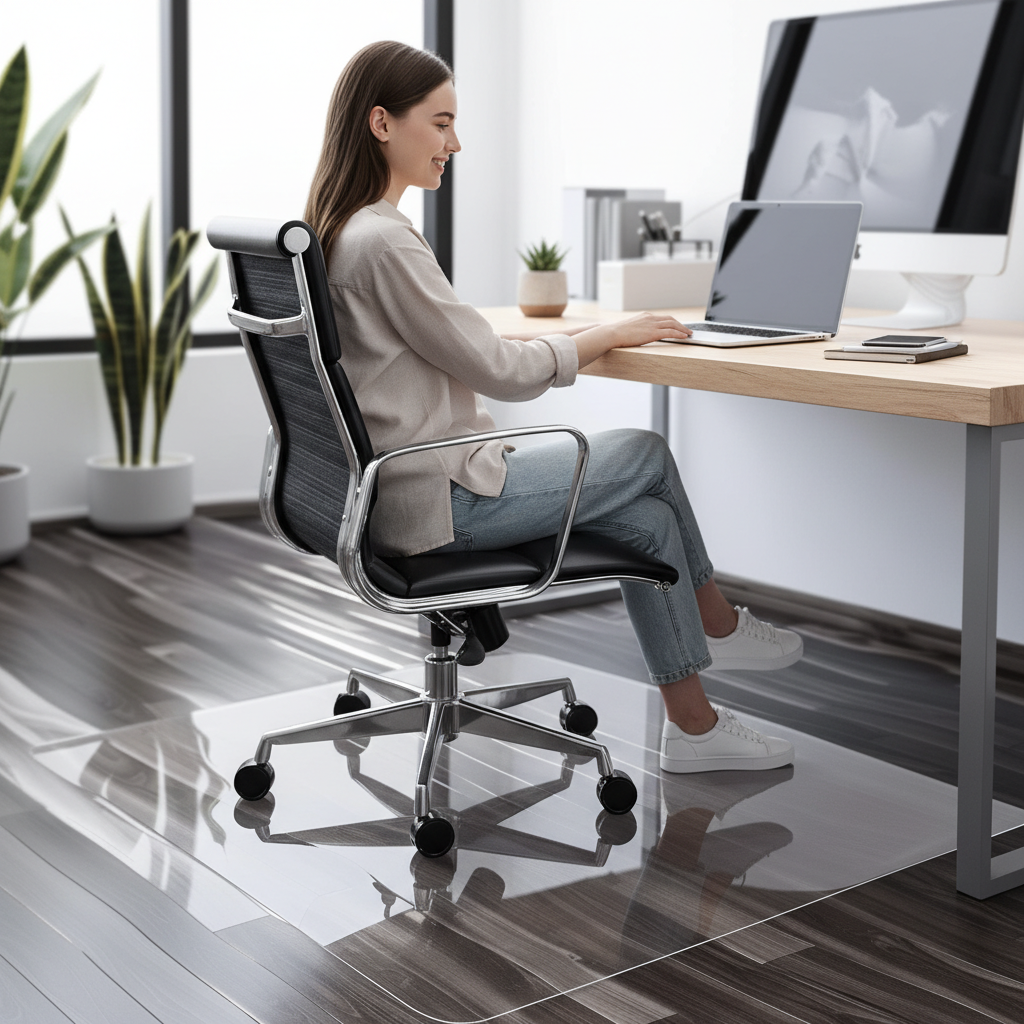 Premium Chair Mat for Hard Floors - 100x120cm, 2mm Thick Durable PVC with Transparent and Frosted Finishes
