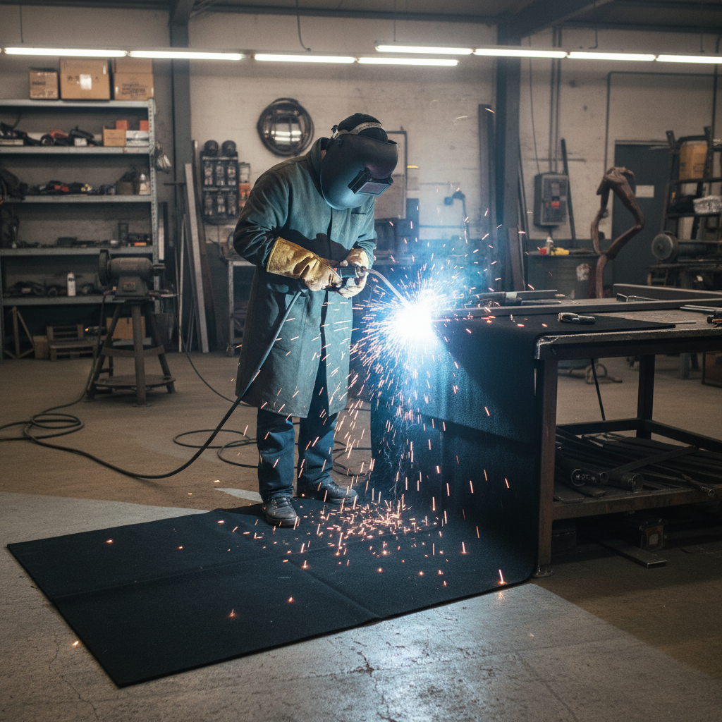 Premium Heavy-Duty Fireproof Welding Blanket - 5mm Thick Fabric with 1800°F Thermal Resistance for Ultimate Protection