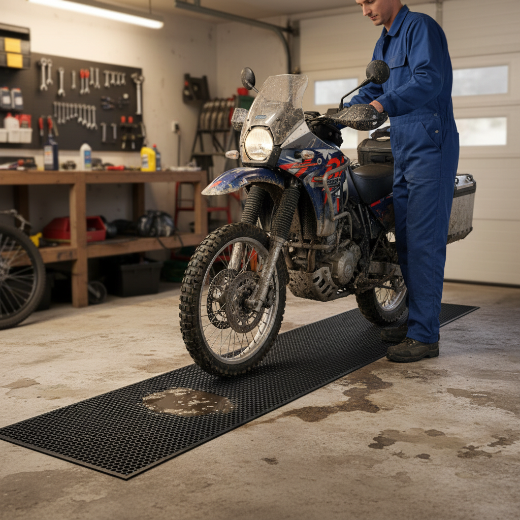 Premium Bike and Motorbike Floor Protector Mats - Durable, Non-Slip, Easy to Clean, Available in Two Sizes for Ultimate Protection