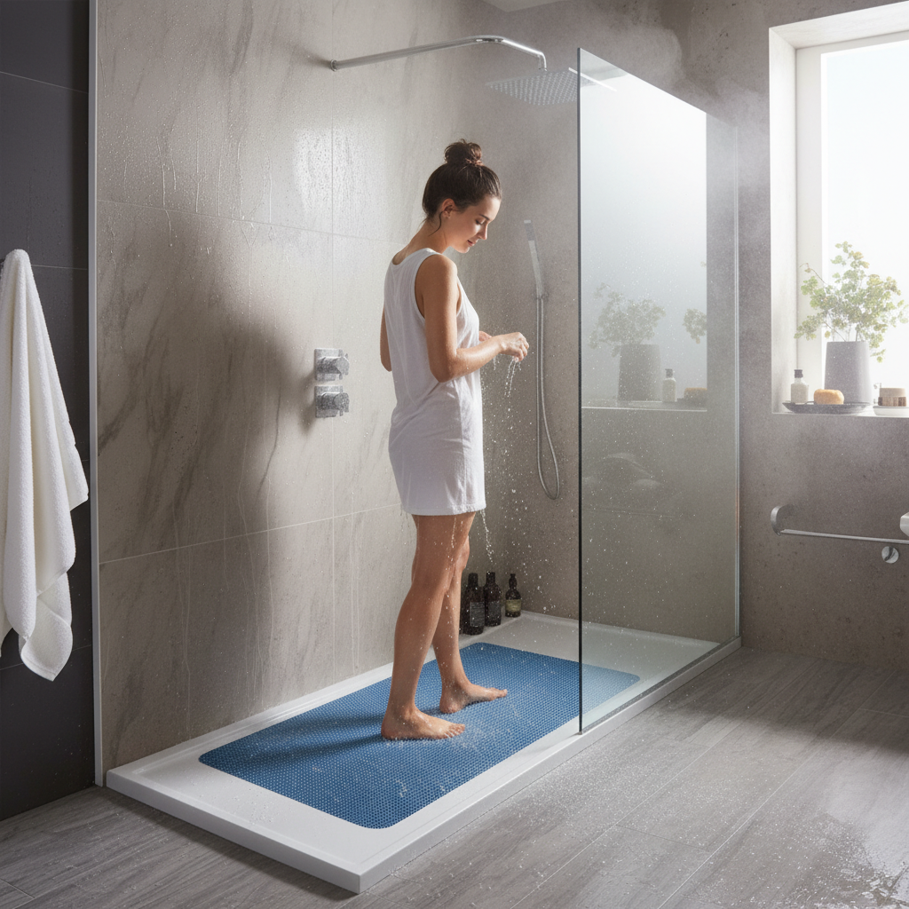 Premium Dual-Colour PVC Anti-Slip Shower Mat for Bathroom Safety - Multiple Sizes and Color Options