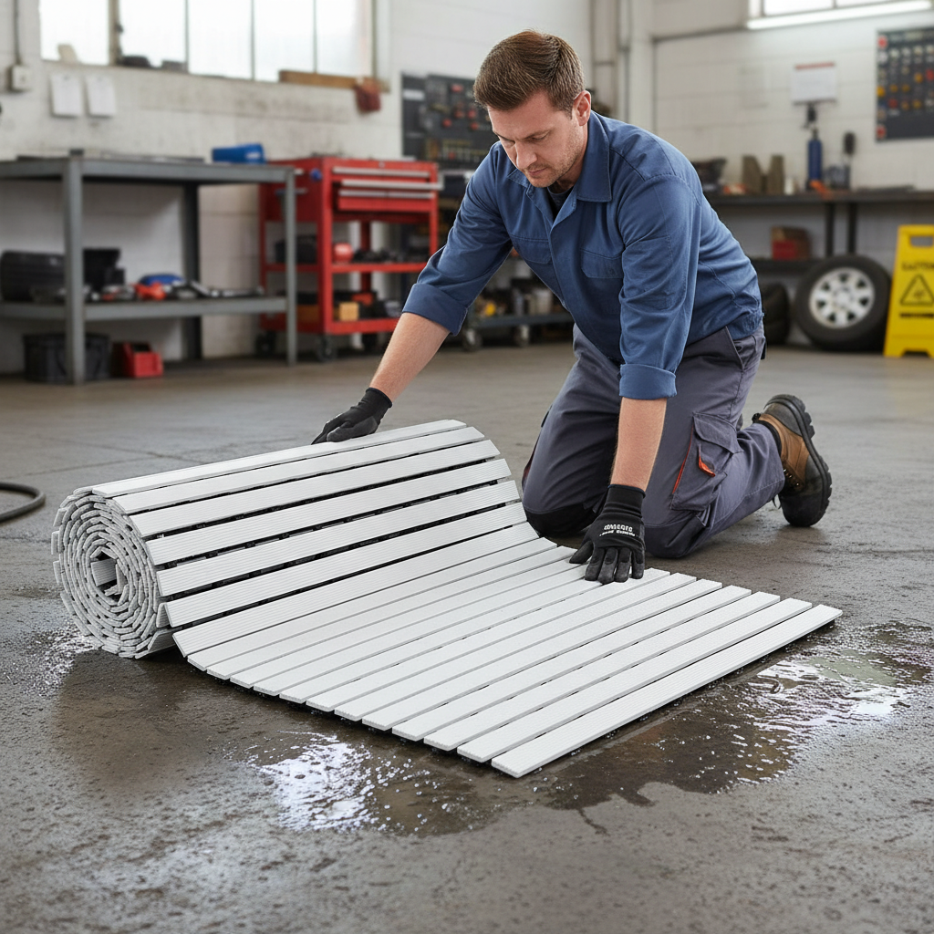 Premium Heavy Duty PVC Duckboard Wet Area Non-Slip Matting Roll - 5M Long for Bathrooms, Pools, and Boat Decks