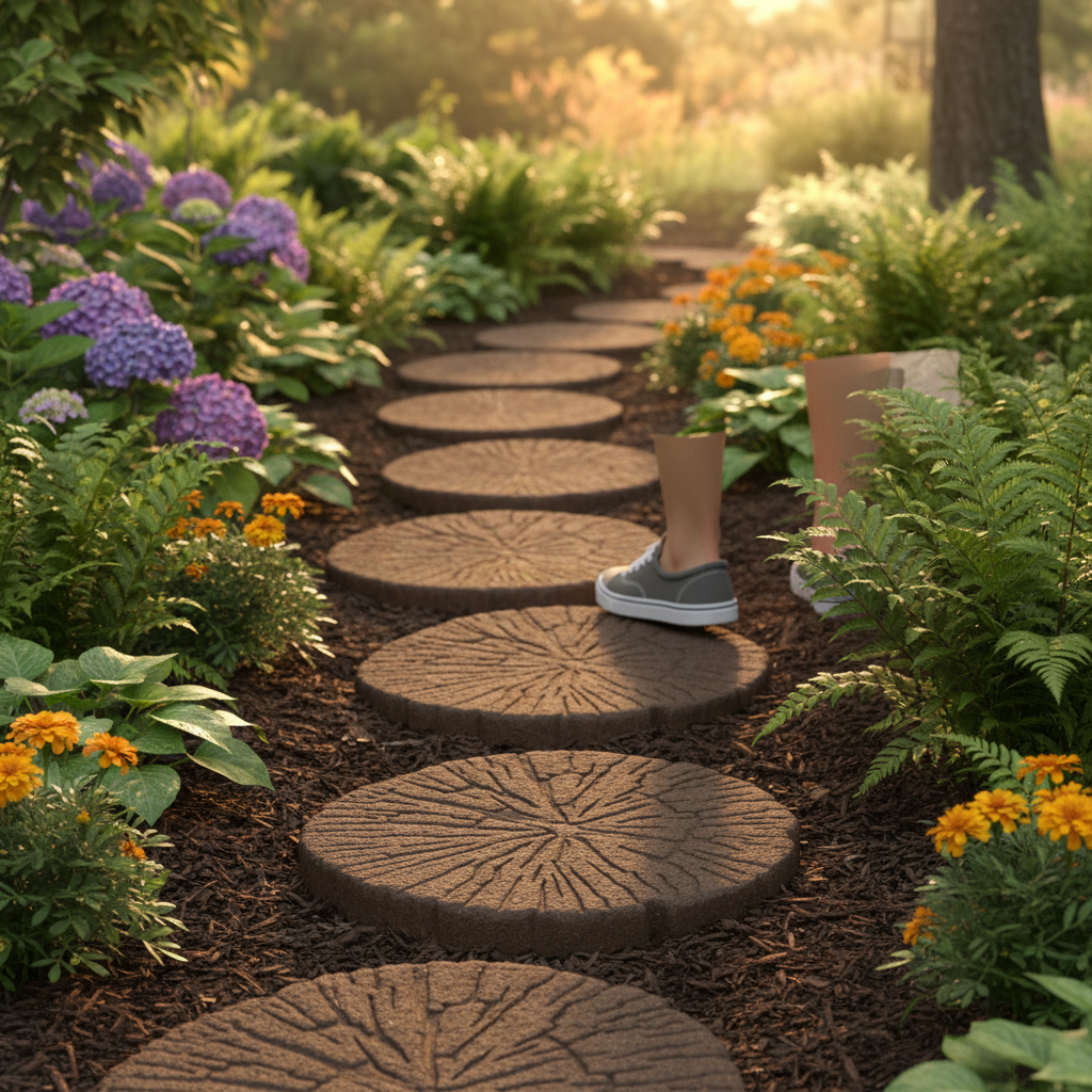 Premium Eco-Friendly Garden Stepping Stones Made from Recycled Rubber - Durable and Non-Slip Design for All-Weather Use