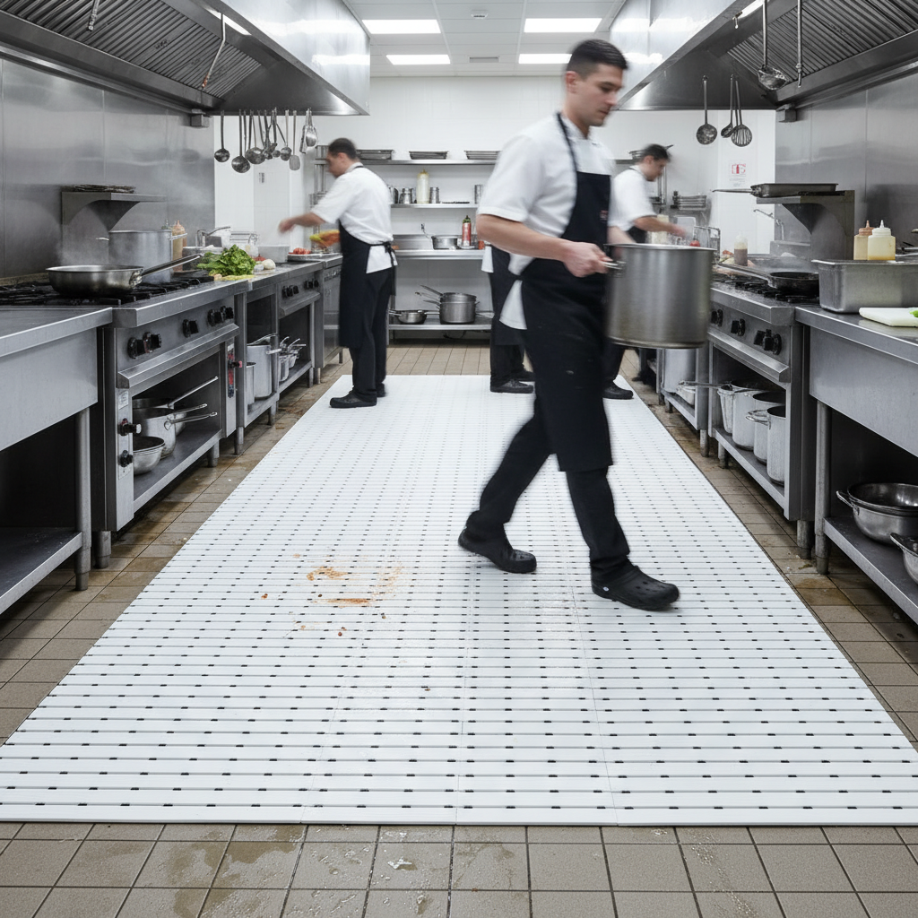 Premium Heavy Duty PVC Duckboard Wet Area Non-Slip Matting Roll - 5M Long for Bathrooms, Pools, and Boat Decks