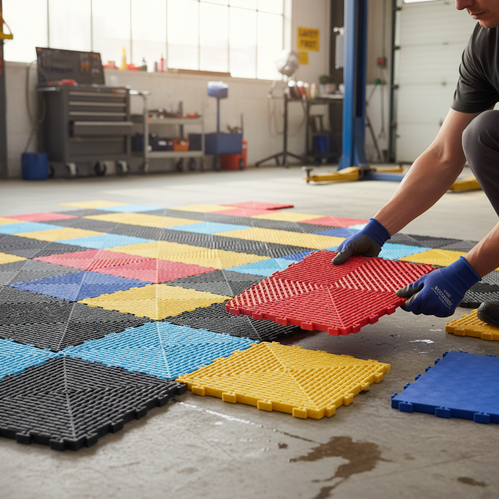 Premium Modular Interlocking Garage Floor Tiles - Heavy Duty, Non-Slip, Customizable Color Options for Industrial Use