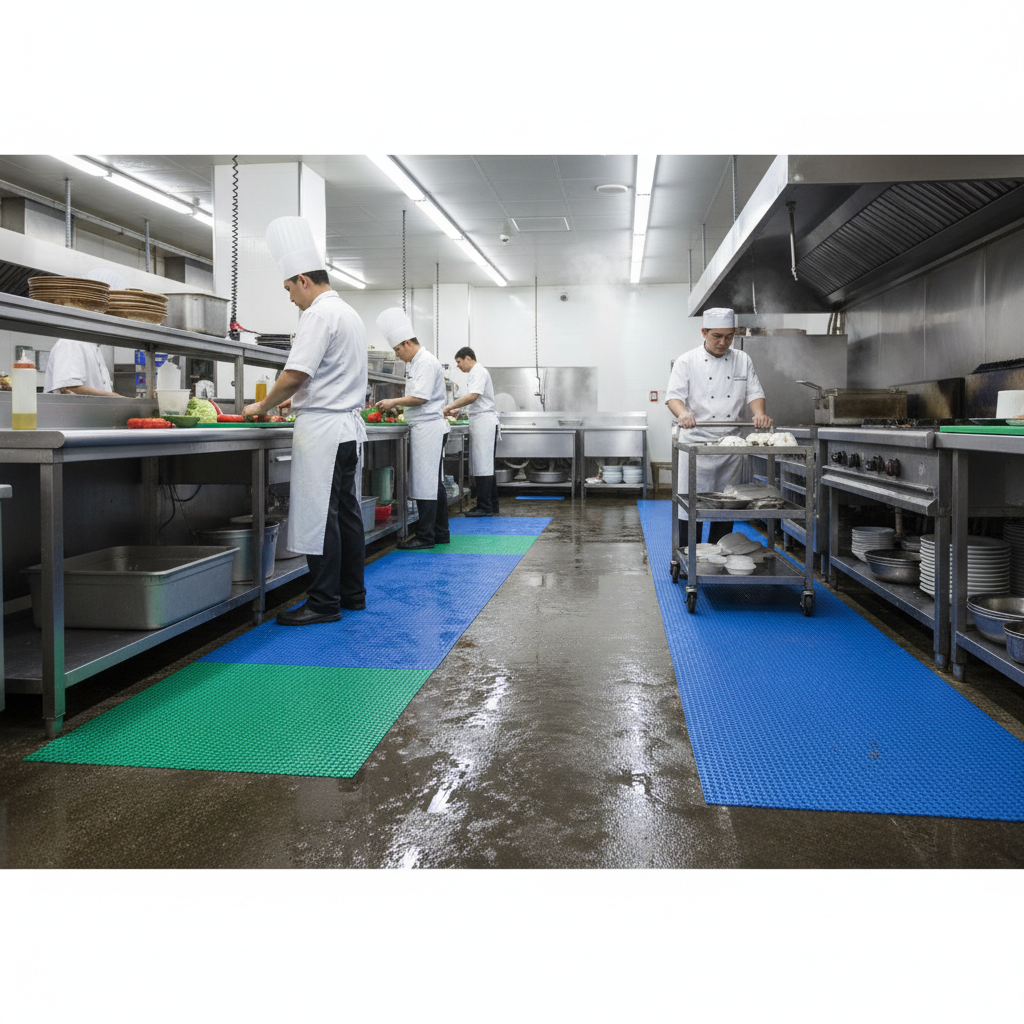 Premium Non-Slip PVC Drainage Mat 1.2m Wide - 15m Roll for Safety and Versatile Applications