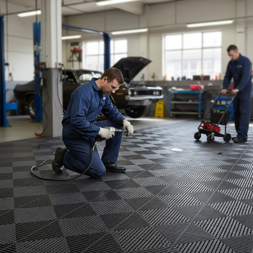 Premium Modular Interlocking Solid Floor Tiles - Durable Polypropylene with Quick Installation and High Resistance for Commercial Use