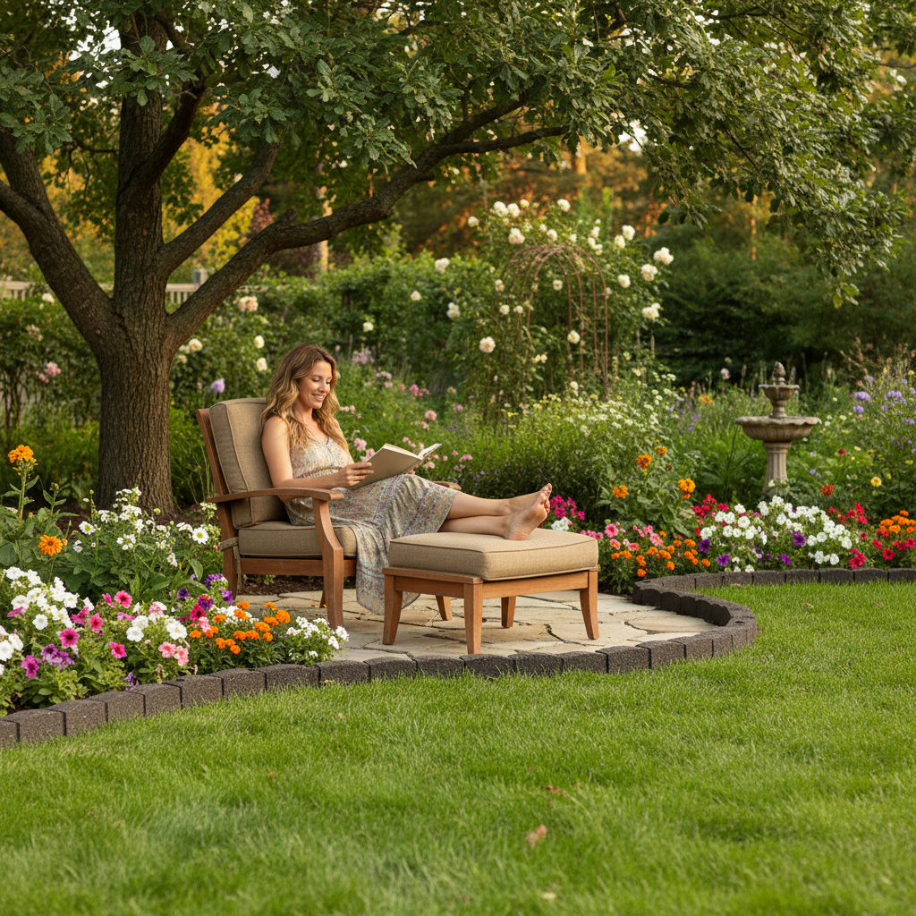 Premium Recycled Rubber Roman Stone Garden Border 1.2m - Flexible, Durable, Eco-Friendly Edging Solution