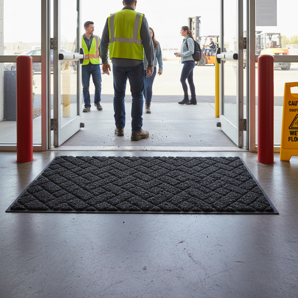 Premium Non-Slip Diamond Doormat 75x44cm - Durable, Machine-Washable, Fade & Stain Resistant