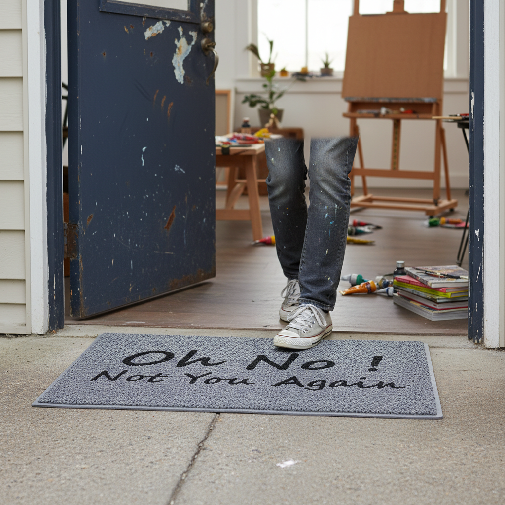 Premium Durable PVC Looper Floor Mat with Unique Design and Humorous Sayings for Home and Vehicle Use