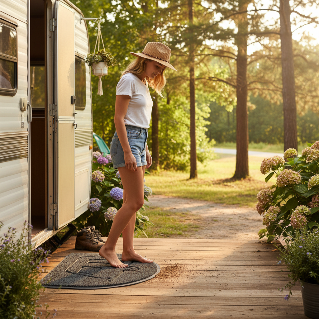 Premium Halfmoon Spaghetti Indoor/Outdoor Doormat with Non-Slip Backing, Easy Clean and Fade Resistant Design for High-Traffic Areas