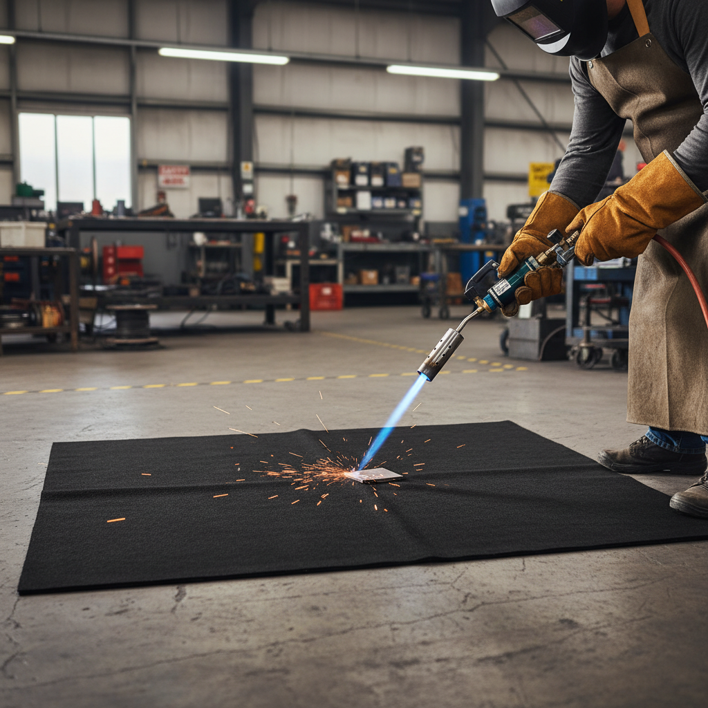 Premium Heavy-Duty Fireproof Welding Blanket - 5mm Thick Fabric with 1800°F Thermal Resistance for Ultimate Protection
