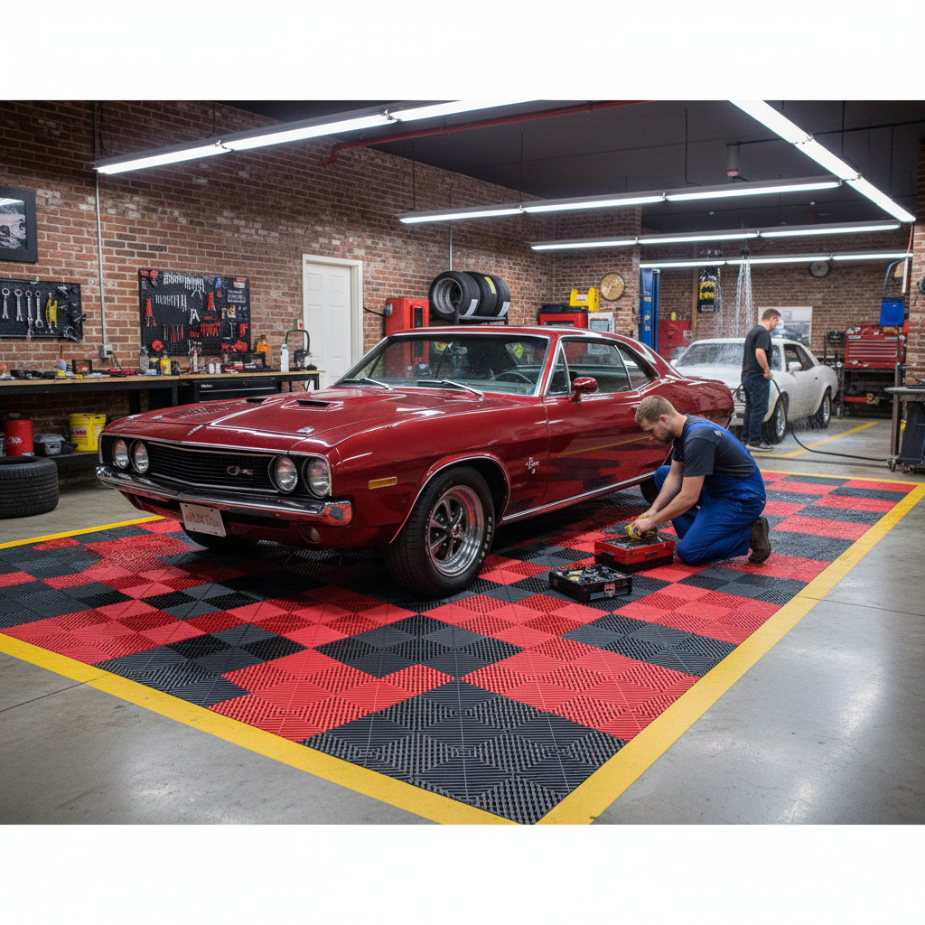 Premium Modular Interlocking Ribbed Floor Tiles 400mm x 400mm - Heavy Duty Polypropylene for Industrial and Commercial Use