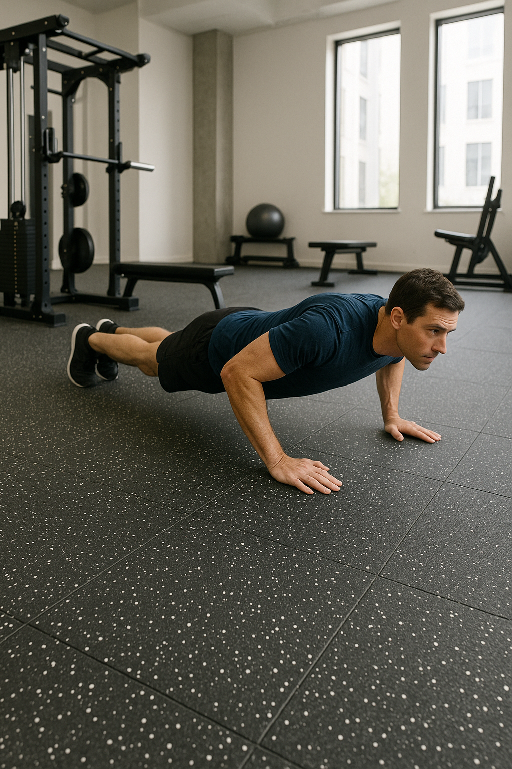 Gym Rubber Matting Rolls - Heavy Duty Non-Slip Flooring | Shock Absorbing, Custom Cut Linear Metre | UK Home & Commercial Gym