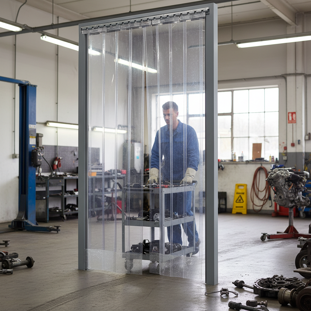 Premium Clear PVC Strip Curtain Kit for 1m or 2m Wide Openings - 2.1m High for Dust and Noise Barrier