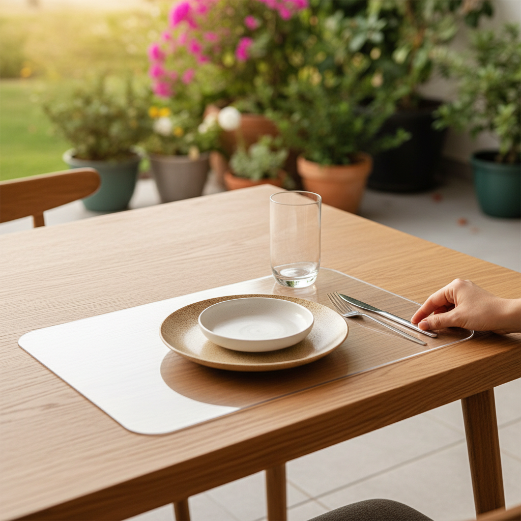 Premium Clear PVC Dining Table Mat - Durable, Waterproof, Anti-Slip, Various Sizes Available