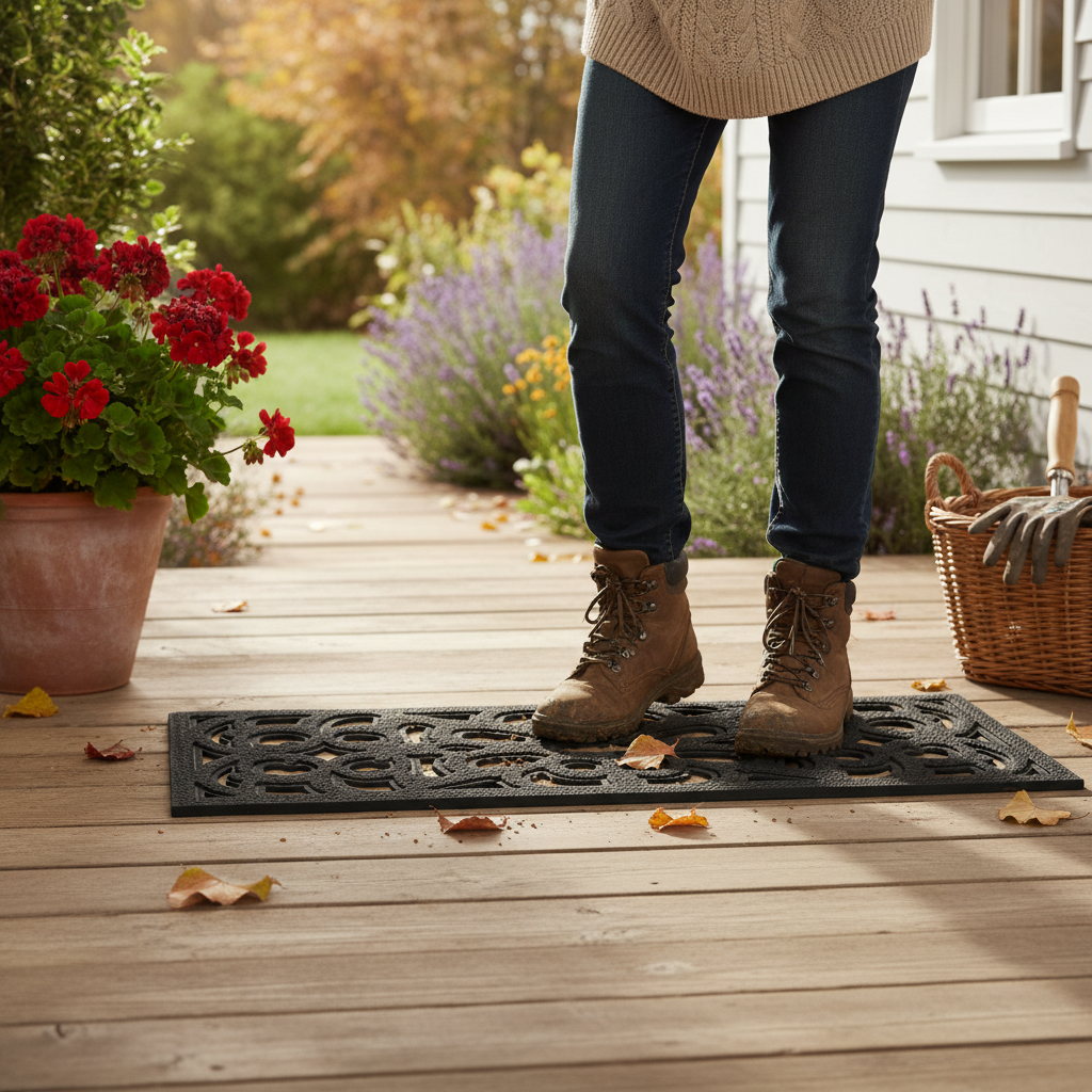 Premium Eco-Friendly Heavy Duty Rubber Step Mat for Indoor and Outdoor Use - 75x25cm with Non-Slip Design