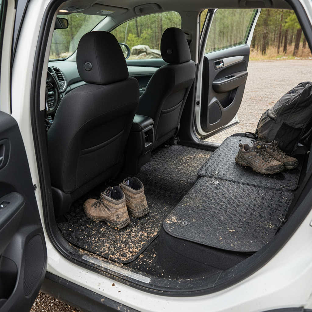 Premium Eco-Friendly Full Car Mat Set - Front, Rear & Boot Mats with Durable Recycled Rubber Construction