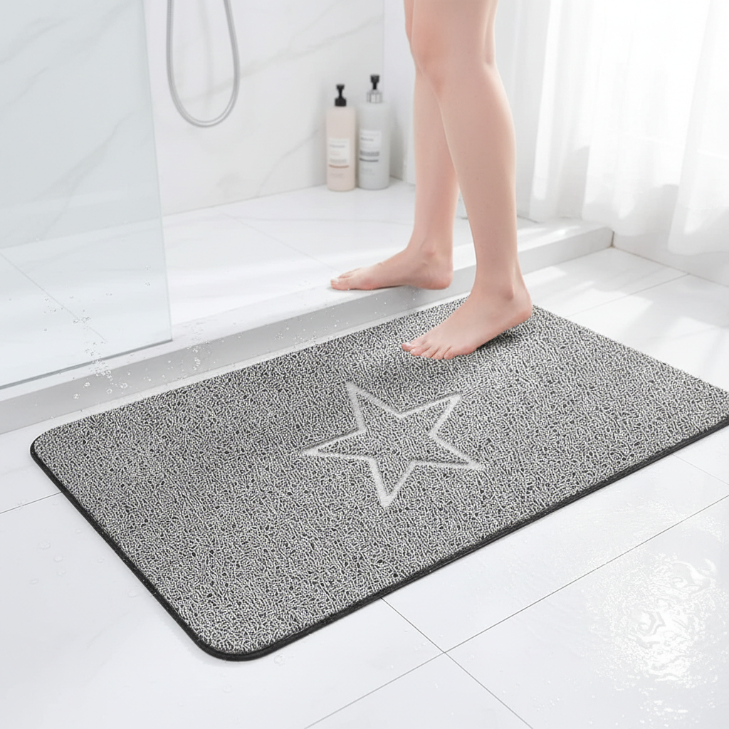 Premium Anti-Slip Quick-Drying Shower Mat with Embossed Star Design for Safety and Comfort