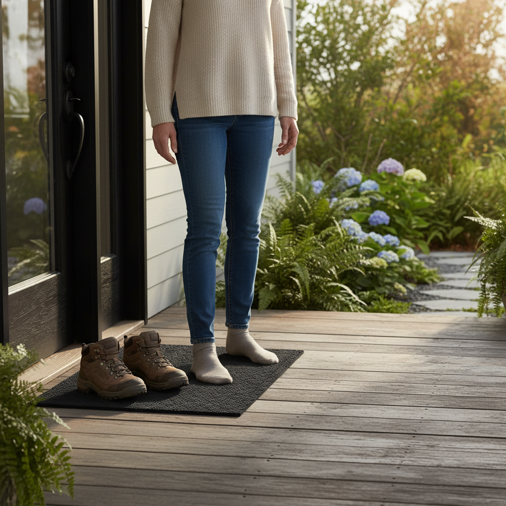 Premium Eco-Friendly Low Profile Rubber Doormat with Non-Slip Deckplate Surface for Indoor and Outdoor Use