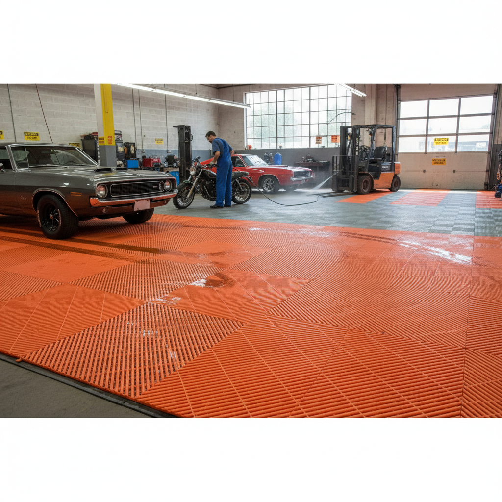 Premium Modular Interlocking Ribbed Vented Garage Floor Tiles - Durable Polypropylene for Easy Installation and Maximum Strength