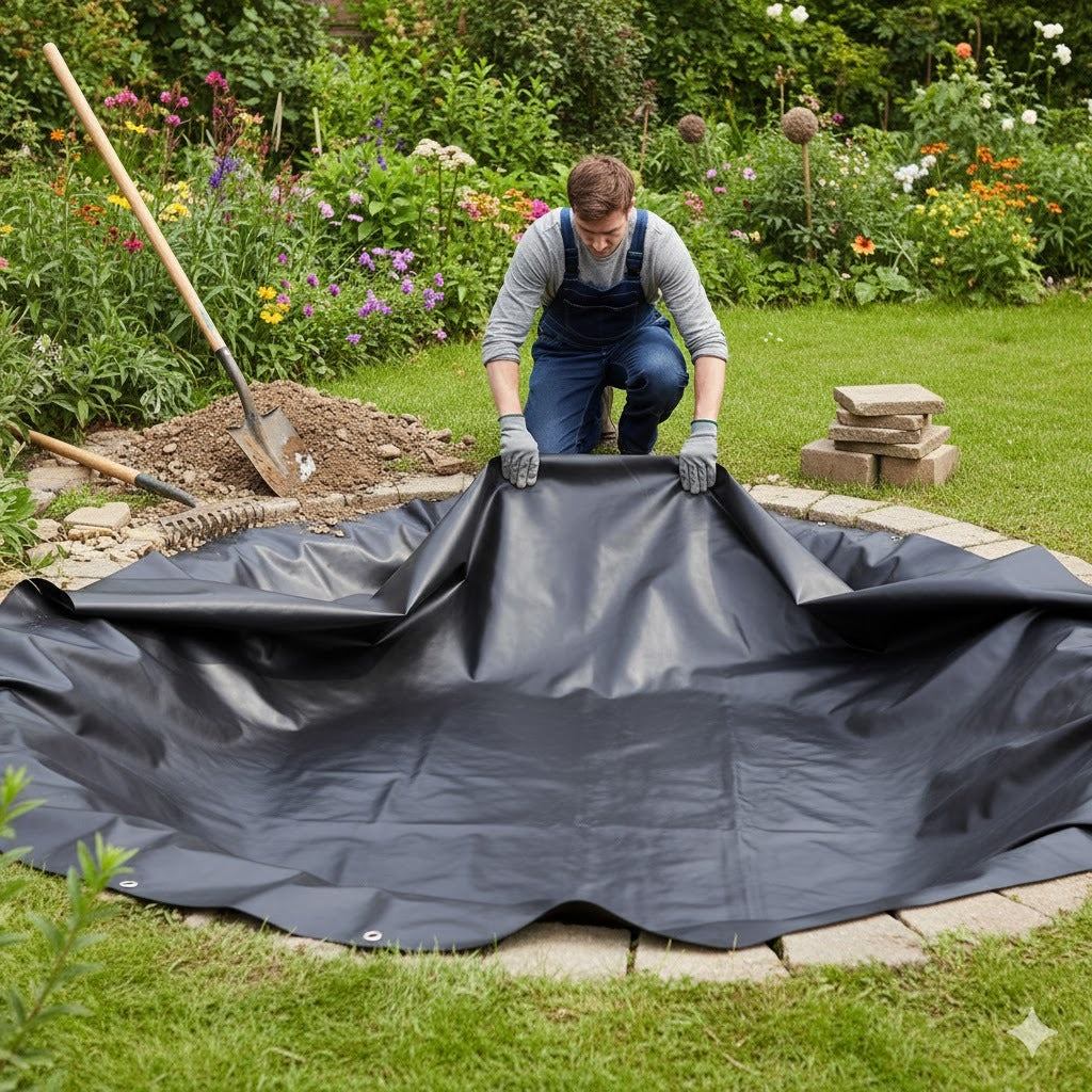 Professional LDPE Pond Liner with Free Underlay 40-Year Guarantee – Strong, Flexible & UV-Stable for All Pond Types