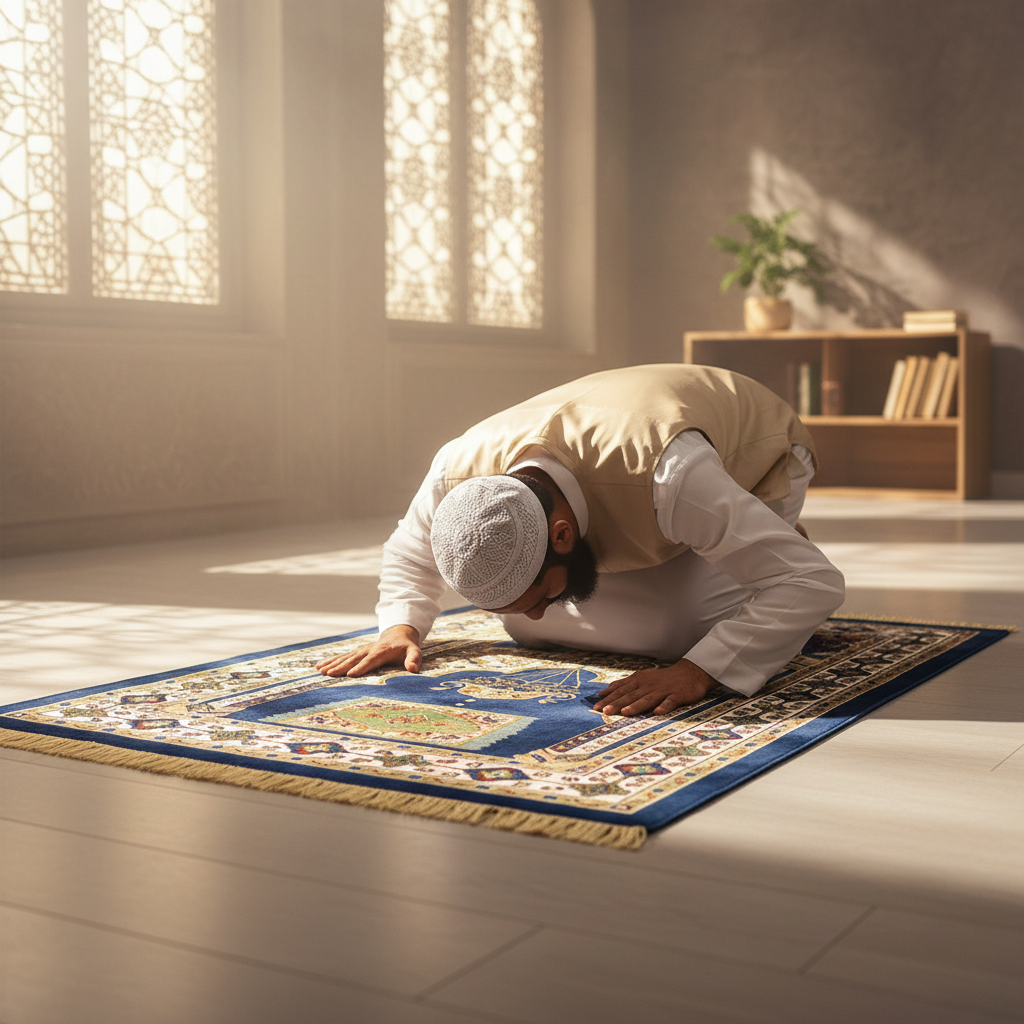 Premium Large Soft Prayer Mat 120x70cm - Luxurious Velvet with Intricate Islamic Patterns for Daily Use