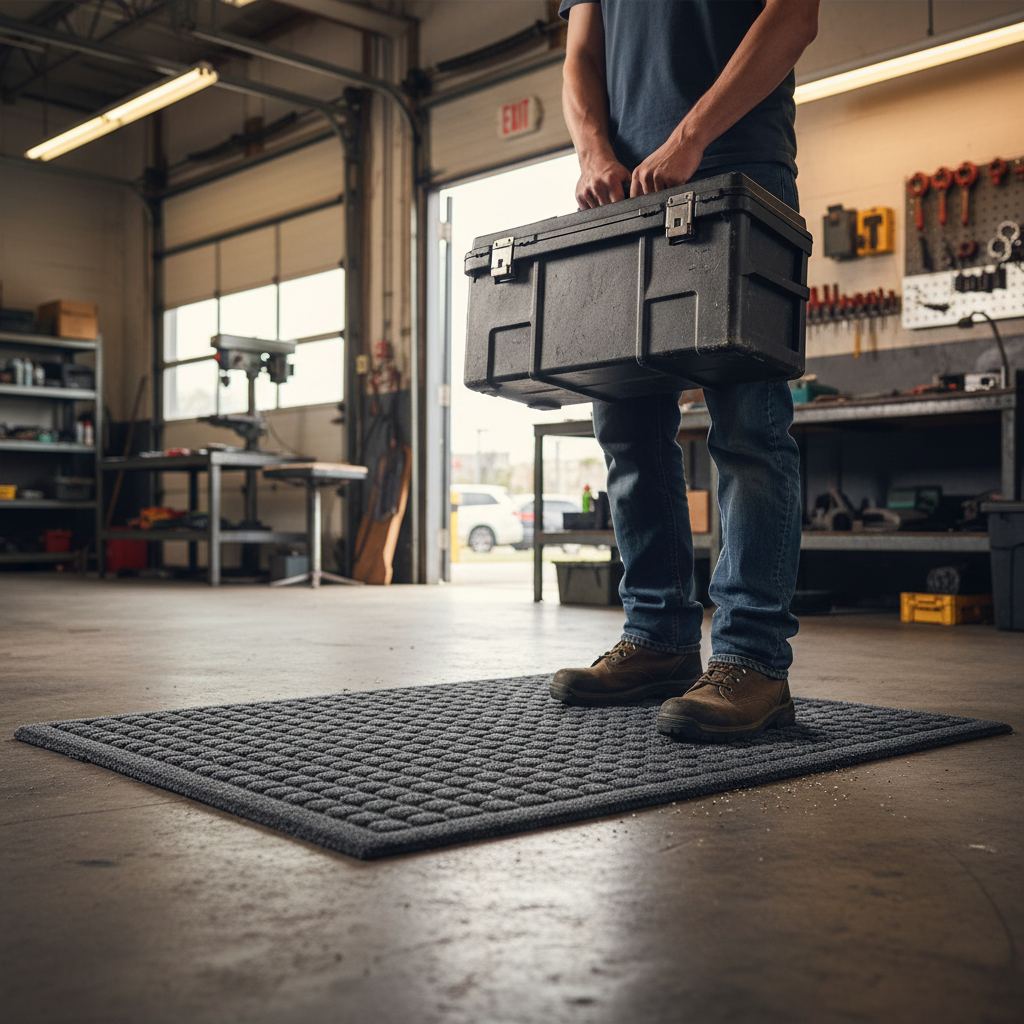 Premium Eco-Friendly Waffle Pattern Door Mat - Heavy Duty Recycled Rubber for Indoor and Outdoor Use, 75 x 44 cm