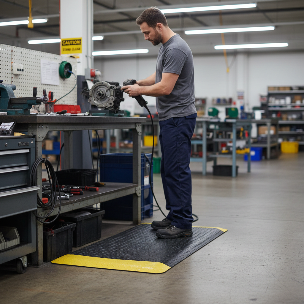 Premium Anti-Fatigue Mat 60x90cm - Heavy Duty Rubber for Comfort and Durability in Commercial and Industrial Use