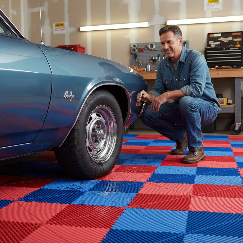 Premium Modular Interlocking Ribbed Floor Tiles - Heavy Duty, Non-Slip, Chemical Resistant, 400mm x 400mm