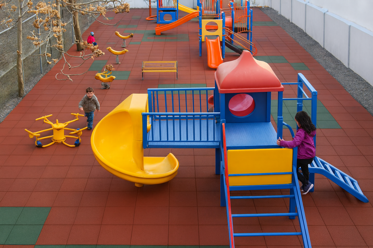 Interlocking Playground Mats | EPDM Rubber, UV Stable, Slip-Resistant, Safe & Low Maintenance - Durable Flooring Solution