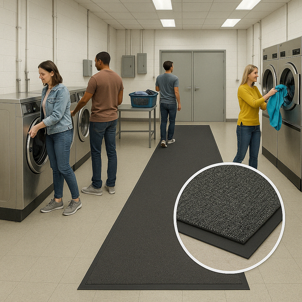 Heavy Duty Barrier Runner Non-Slip Mat High Traffic Entrance Mat with Dual-Level Surface, Durable Polymer Base, Bevelled Edges, and Anti-Creep Finish