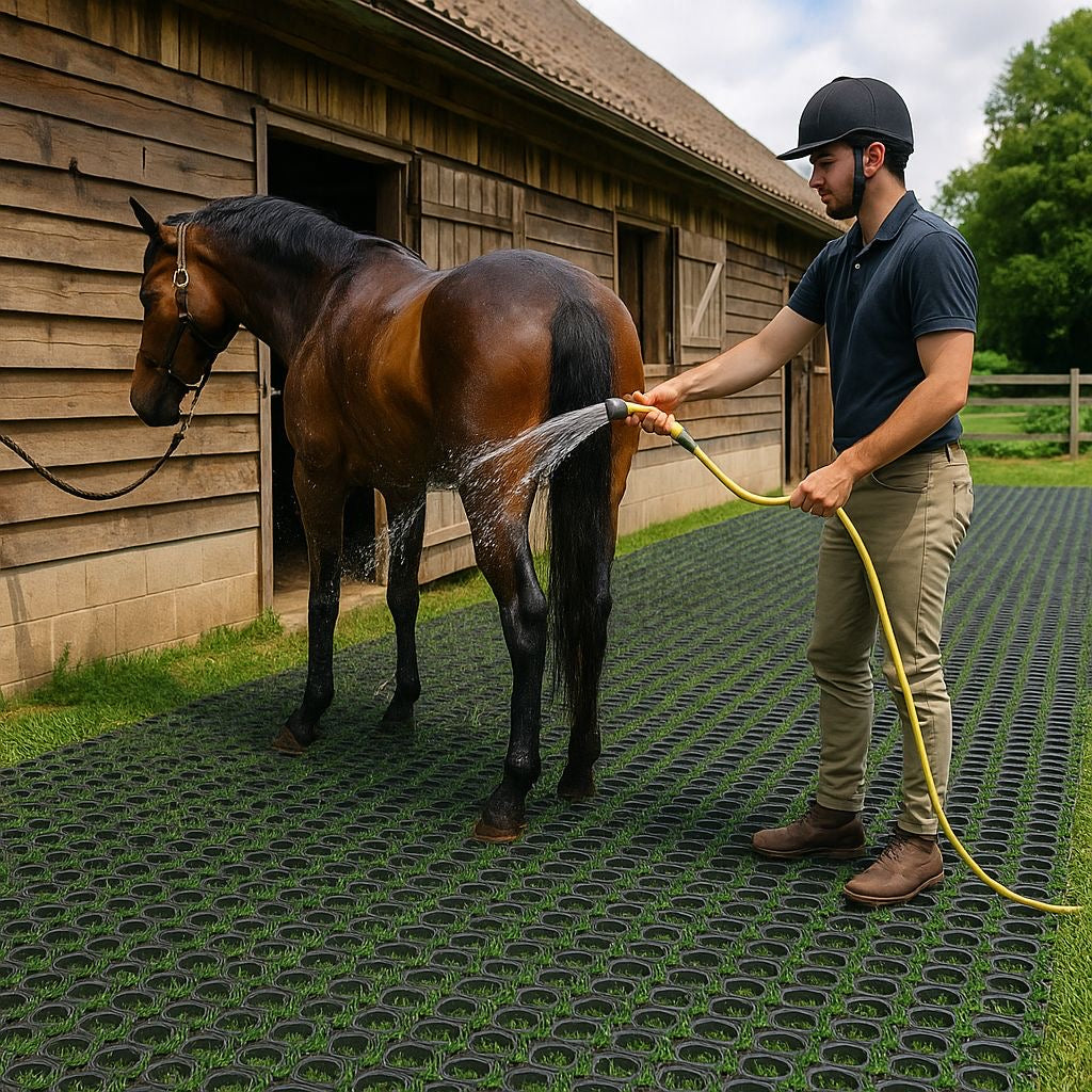 Heavy Duty Gateway Rubber Grass Mats for Horse Stables - Durable, Non-Slip, Comfortable, Easy to Install & Maintain, Ideal for High-Traffic Areas