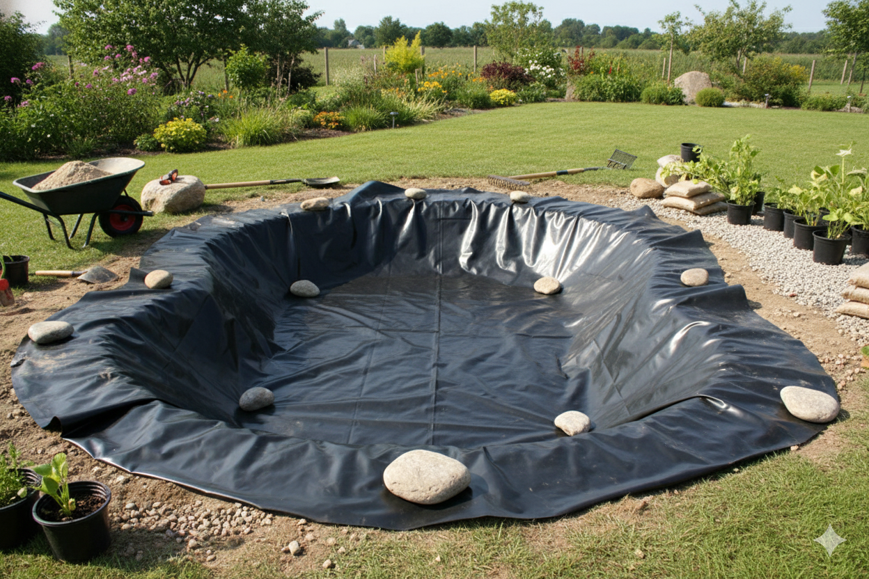 Heavy Duty LDPE Pond Liner Extra Thick 0.35mm With 25Year Guarantee