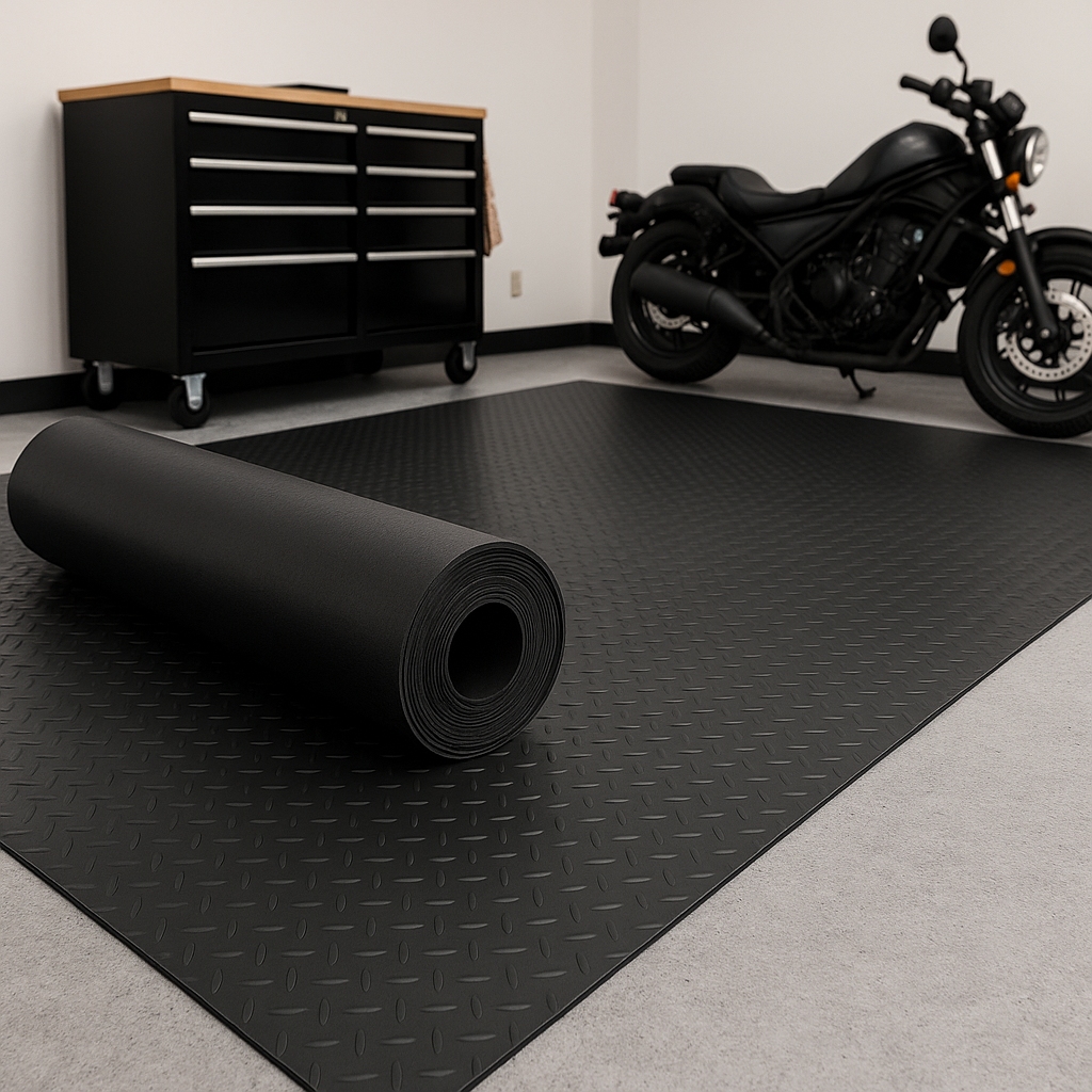 Diamond Tread PVC Rubber Flooring Linear Metre - Heavy Duty, Non-Slip, Chemical Resistant, Checker Pattern, High Insulation, Wet & Dry Areas