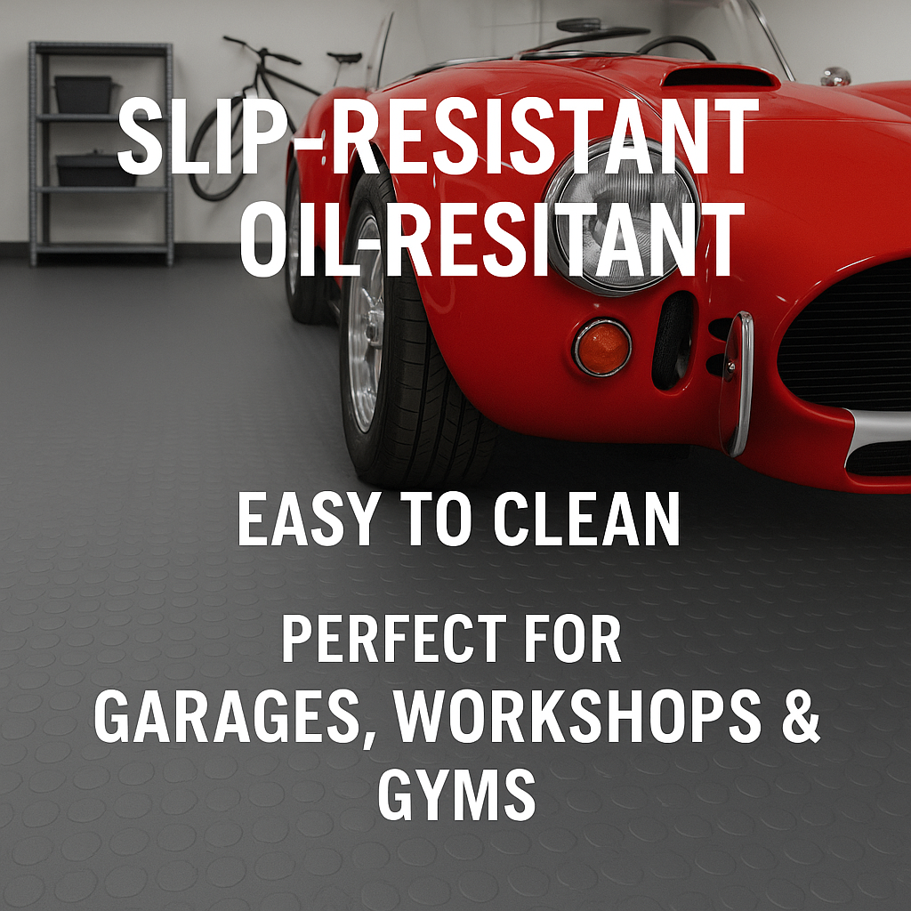 High-Quality Non-Slip Rubber Flooring – Round Dot Pattern, Oil & Grease Resistant, Slip-Resistant, Suitable for Wet/Dry Areas, Excellent Insulation