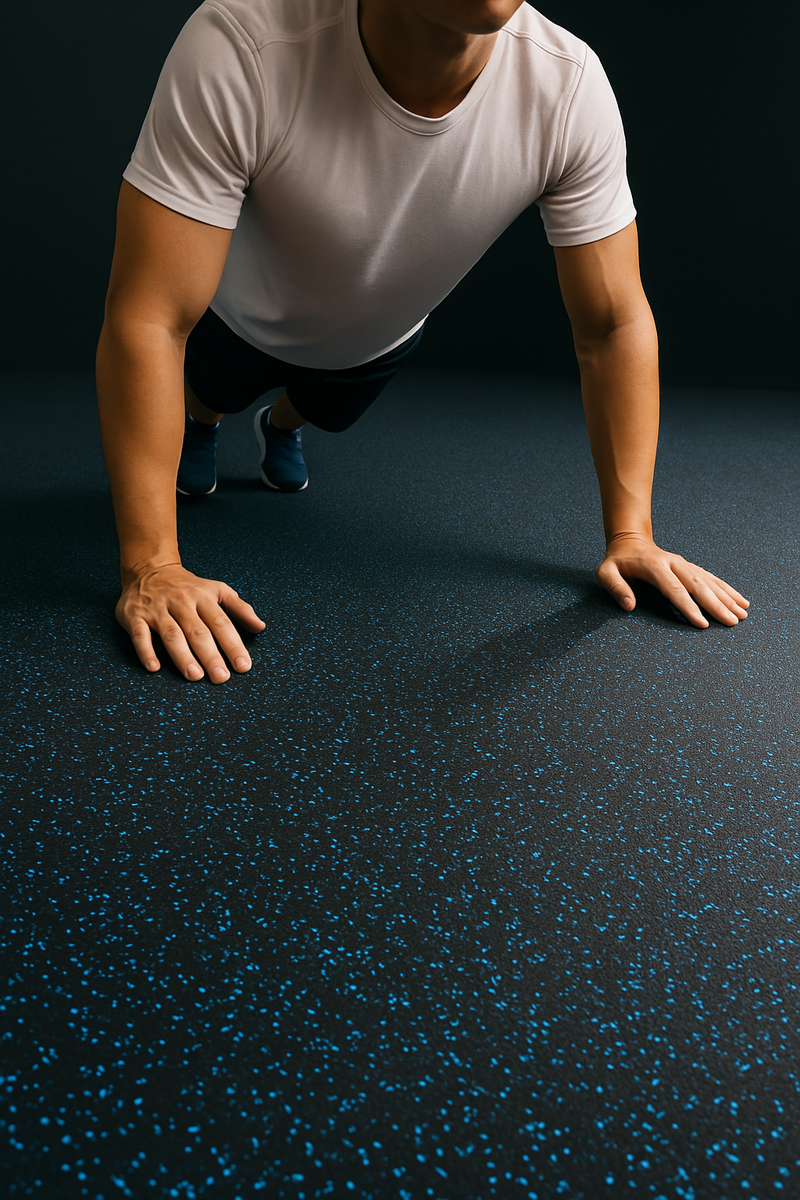 Heavy-Duty Rubber Gym Flooring – Non-Slip Roll Matting, Custom Cut for Home & Commercial Use