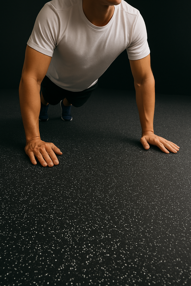 Heavy-Duty Rubber Gym Flooring – Non-Slip Roll Matting, Custom Cut for Home & Commercial Use